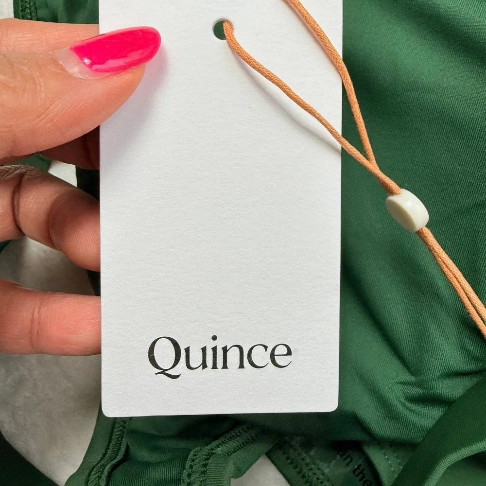 Quince Forest Green Italian Matte Recycled One-Piece Swimsuit ATG001 Mens M - Picture 5 of 6